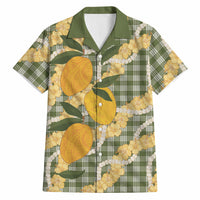 Uliuli Ahiahia Hawaiian Mango Palaka Hawaiian Shirt Aloha Hibiscus Pikake Lei