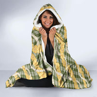 Uliuli Ahiahia Hawaiian Mango Palaka Hooded Blanket Aloha Hibiscus Pikake Lei