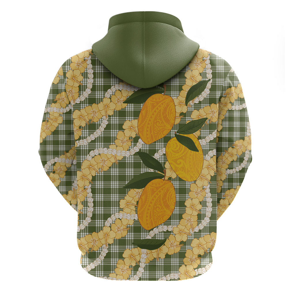Uliuli Ahiahia Hawaiian Mango Palaka Hoodie Aloha Hibiscus Pikake Lei