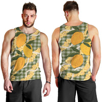 Uliuli Ahiahia Hawaiian Mango Palaka Men Tank Top Aloha Hibiscus Pikake Lei