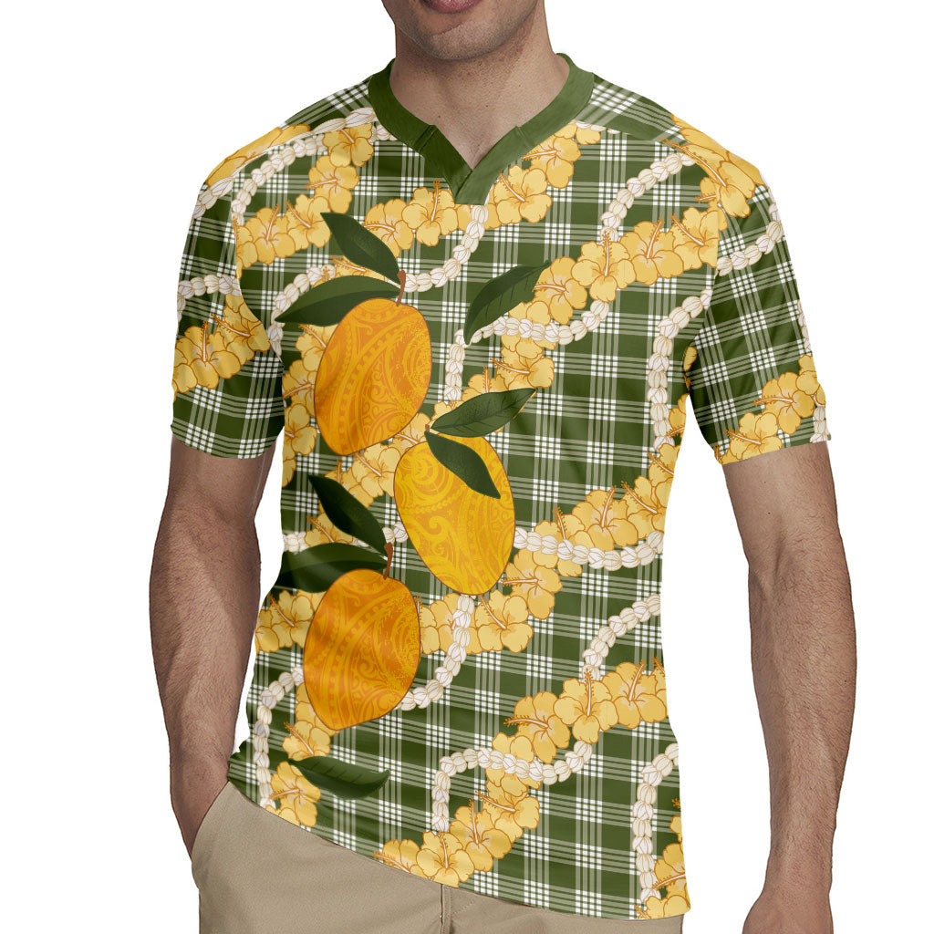 Uliuli Ahiahia Hawaiian Mango Palaka Rugby Jersey Aloha Hibiscus Pikake Lei