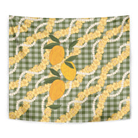 Uliuli Ahiahia Hawaiian Mango Palaka Tapestry Aloha Hibiscus Pikake Lei