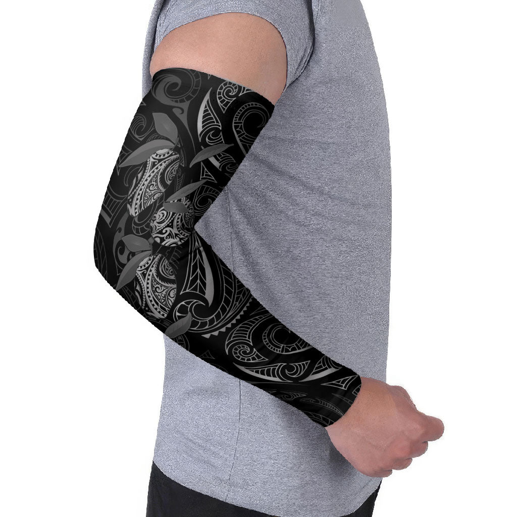 Hawaiian Mango Tribal Tattoo Arm Sleeves Black White Pacific Traditional Pattern