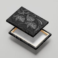 Hawaiian Mango Tribal Tattoo Canvas Wall Art Black White Pacific Traditional Pattern