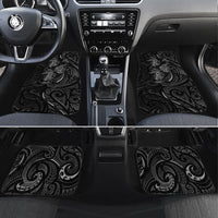 Hawaiian Mango Tribal Tattoo Car Mats Black White Pacific Traditional Pattern