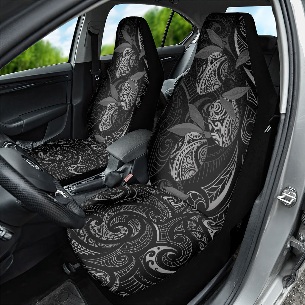 Hawaiian Mango Tribal Tattoo Car Seat Cover Black White Pacific Traditional Pattern