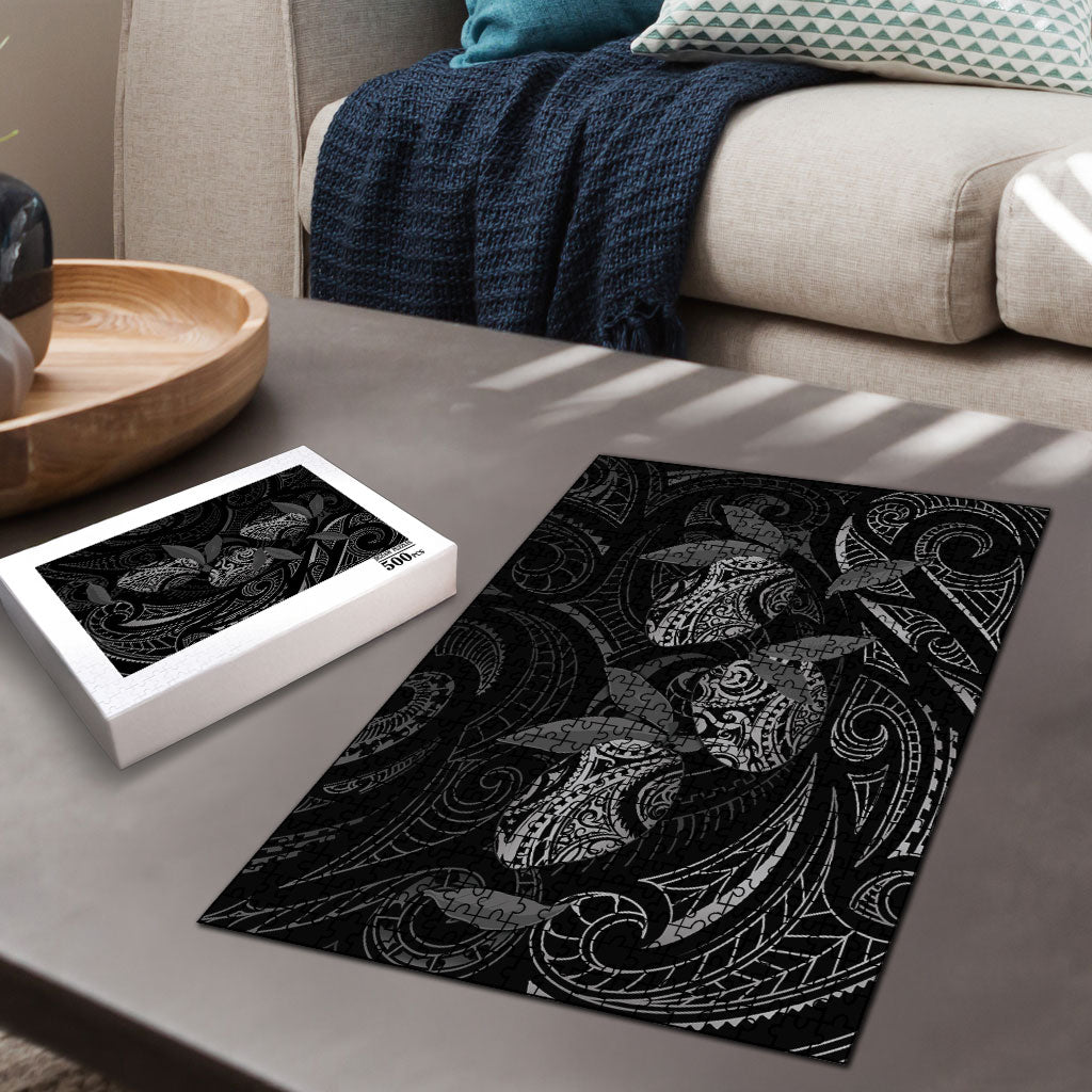 Hawaiian Mango Tribal Tattoo Puzzle Black White Pacific Traditional Pattern