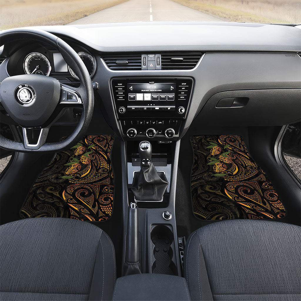 Hawaiian Mango Tribal Tattoo Car Mats Gold Pacific Traditional Pattern