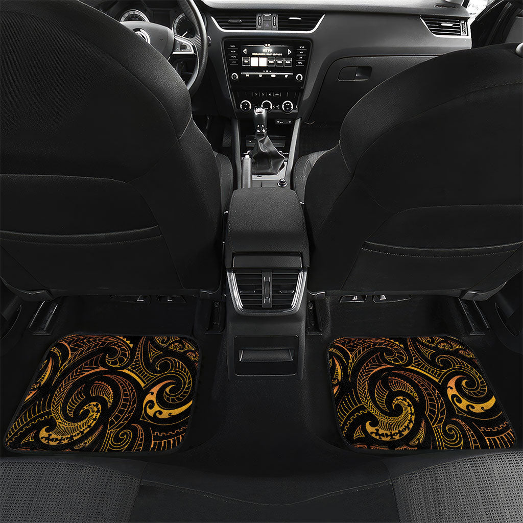 Hawaiian Mango Tribal Tattoo Car Mats Gold Pacific Traditional Pattern