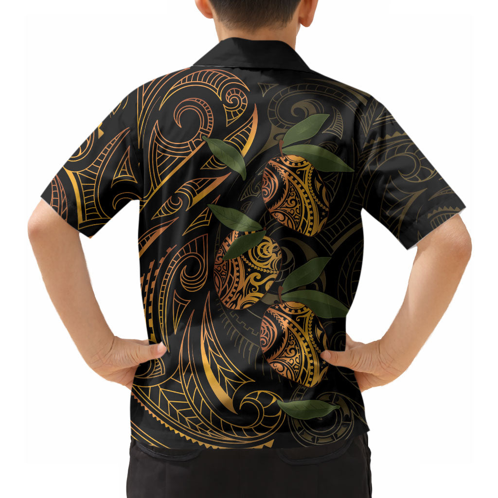 Hawaiian Mango Tribal Tattoo Hawaiian Shirt Gold Pacific Traditional Pattern