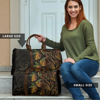 Hawaiian Mango Tribal Tattoo Travel Bag Gold Pacific Traditional Pattern