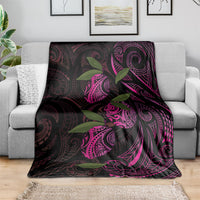 Hawaiian Mango Tribal Tattoo Blanket Pink Pacific Traditional Pattern