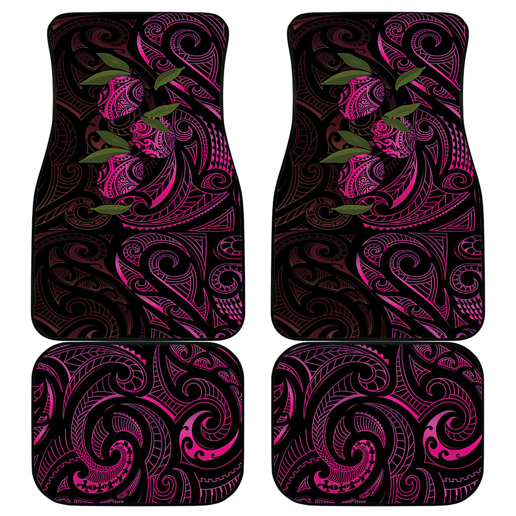 Hawaiian Mango Tribal Tattoo Car Mats Pink Pacific Traditional Pattern