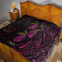 Hawaiian Mango Tribal Tattoo Quilt Pink Pacific Traditional Pattern