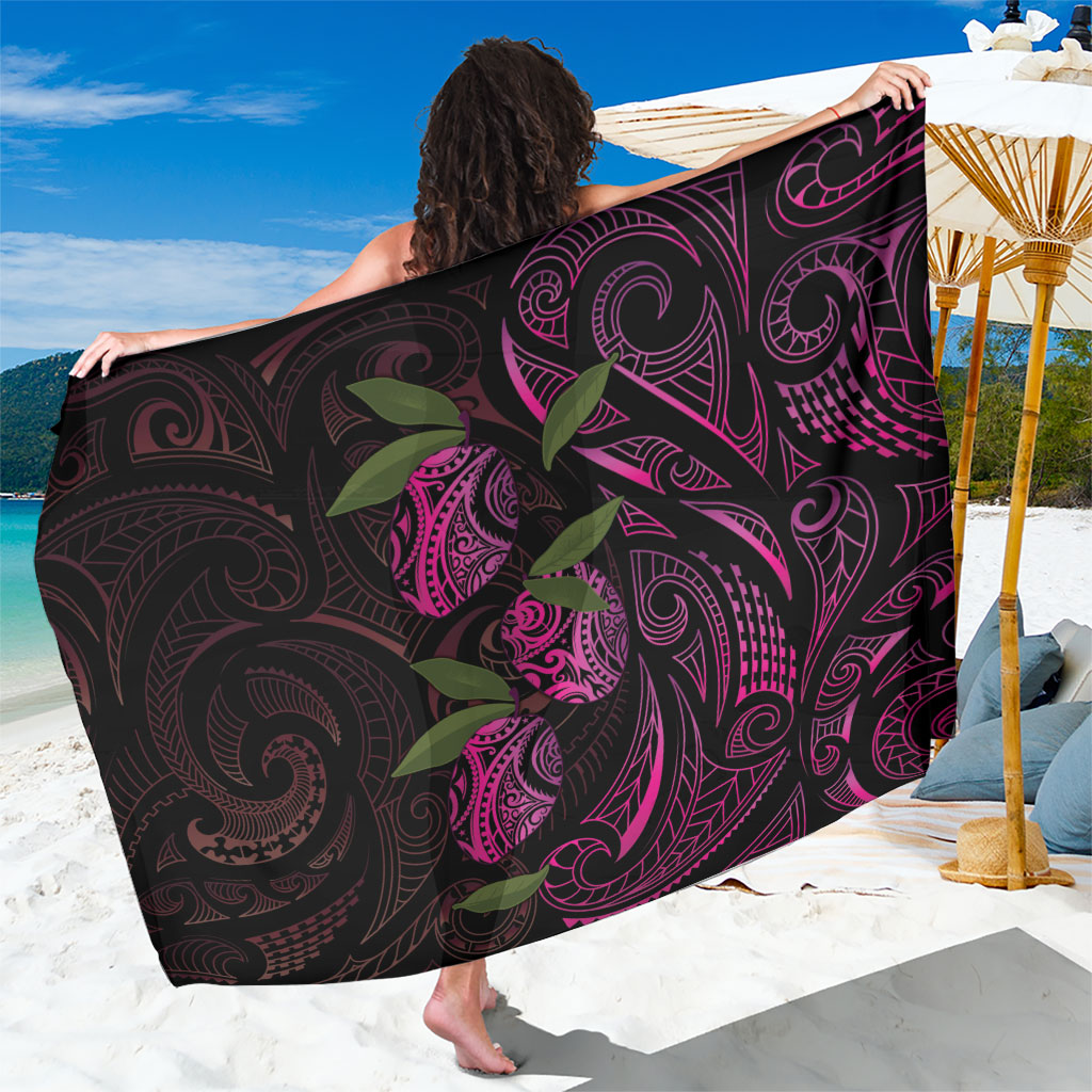 Hawaiian Mango Tribal Tattoo Sarong Pink Pacific Traditional Pattern