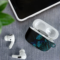 Hawaiian Mango Tribal Tattoo AirPods Case Teal Pacific Traditional Pattern