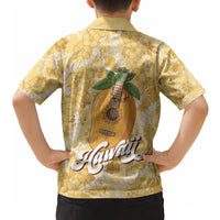 Hawaiian Mango Ukulele Hawaiian Shirt Retro Yellow Hibiscus Pikake Lei