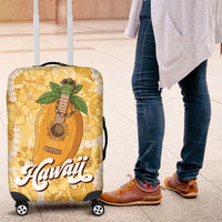 Hawaiian Mango Ukulele Luggage Cover Retro Yellow Hibiscus Pikake Lei