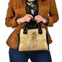 Hawaiian Mango Ukulele Shoulder Handbag Retro Yellow Hibiscus Pikake Lei