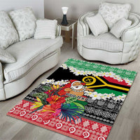 Personalised Vanuatu Joyeux Noel Area Rug Proud To Be a Ni-Van Sand Drawing Art - Polynesian Pride