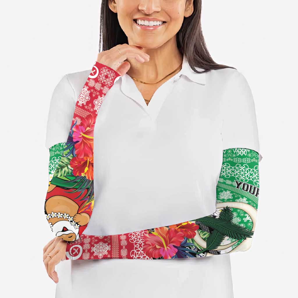 Personalised Vanuatu Joyeux Noel Arm Sleeves Proud To Be a Ni-Van Sand Drawing Art - Polynesian Pride