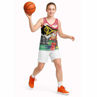 Personalised Vanuatu Joyeux Noel Basketball Jersey Proud To Be a Ni-Van Sand Drawing Art - Polynesian Pride