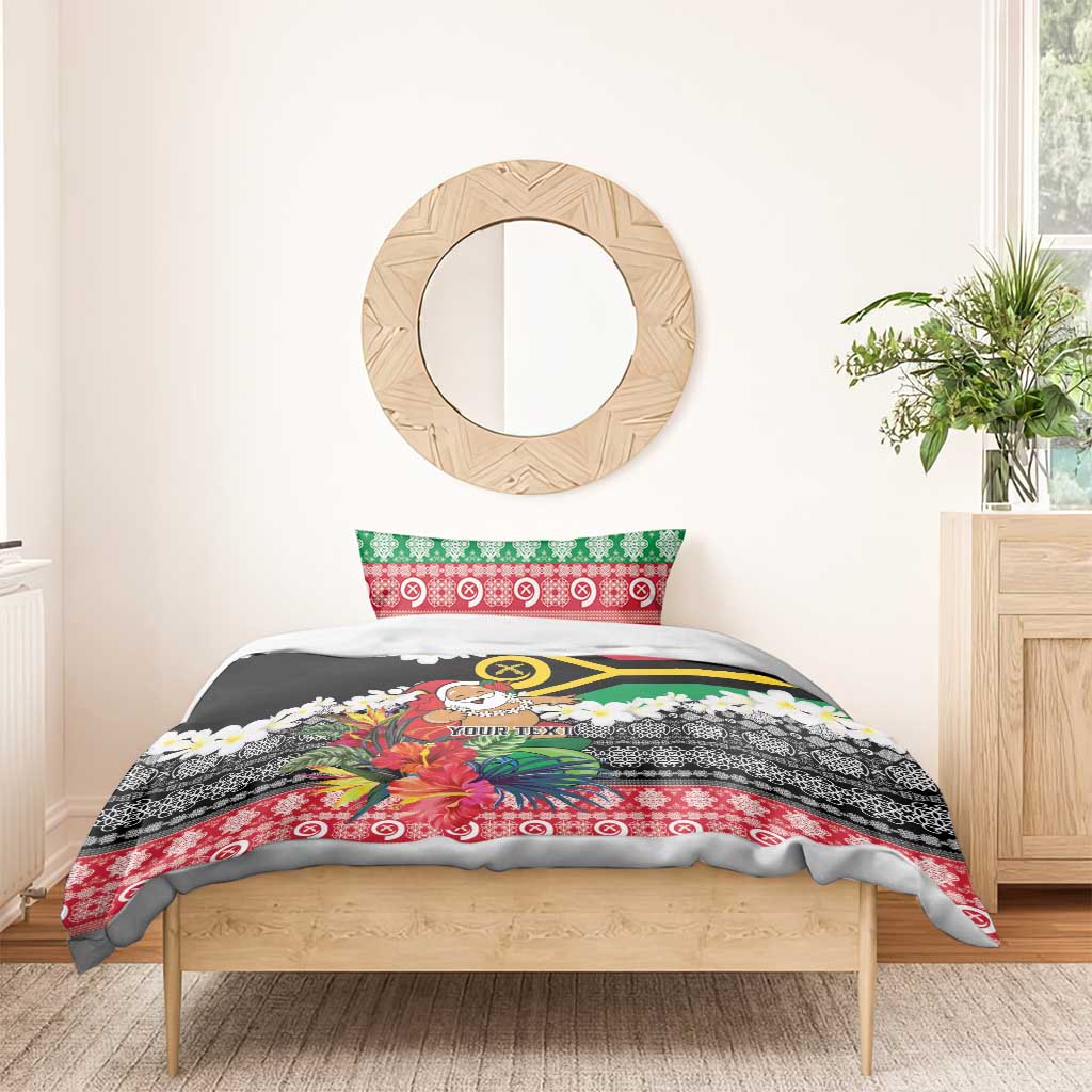 Personalised Vanuatu Joyeux Noel Bedding Set Proud To Be a Ni-Van Sand Drawing Art - Polynesian Pride