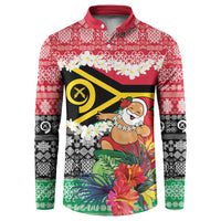 Personalised Vanuatu Joyeux Noel Button Sweatshirt Proud To Be a Ni-Van Sand Drawing Art - Polynesian Pride