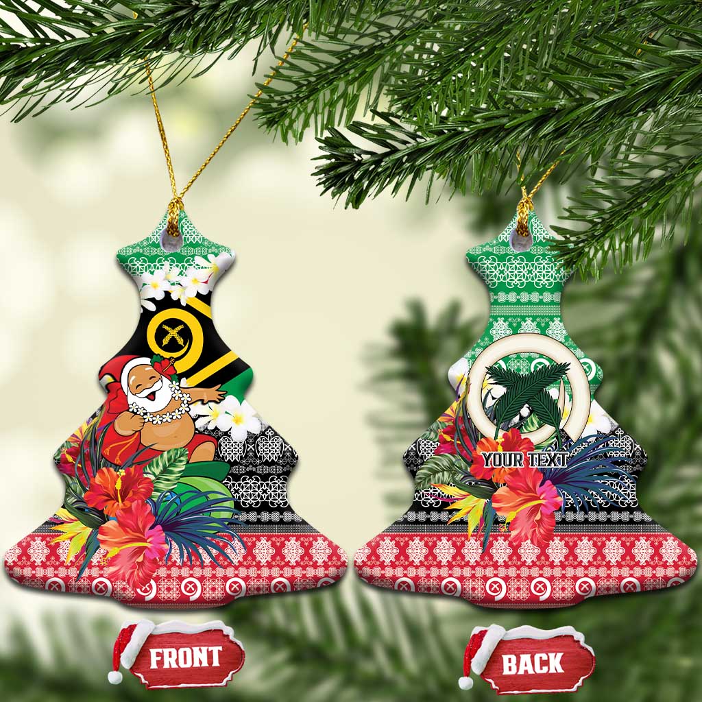 Personalised Vanuatu Joyeux Noel Ceramic Ornament Proud To Be a Ni-Van Sand Drawing Art - Polynesian Pride