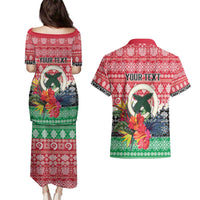 Personalised Vanuatu Joyeux Noel Couples Matching Puletasi and Hawaiian Shirt Proud To Be a Ni-Van Sand Drawing Art - Polynesian Pride