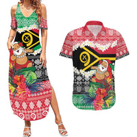 Personalised Vanuatu Joyeux Noel Couples Matching Summer Maxi Dress and Hawaiian Shirt Proud To Be a Ni-Van Sand Drawing Art - Polynesian Pride
