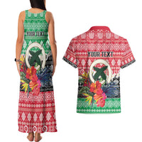 Personalised Vanuatu Joyeux Noel Couples Matching Tank Maxi Dress and Hawaiian Shirt Proud To Be a Ni-Van Sand Drawing Art - Polynesian Pride