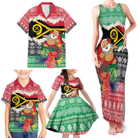 Personalised Vanuatu Joyeux Noel Family Matching Tank Maxi Dress and Hawaiian Shirt Proud To Be a Ni-Van Sand Drawing Art - Polynesian Pride