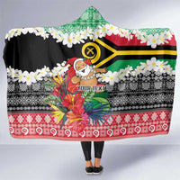 Personalised Vanuatu Joyeux Noel Hooded Blanket Proud To Be a Ni-Van Sand Drawing Art LT9 One Size Red - Polynesian Pride