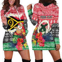 Personalised Vanuatu Joyeux Noel Hoodie Dress Proud To Be a Ni-Van Sand Drawing Art - Polynesian Pride