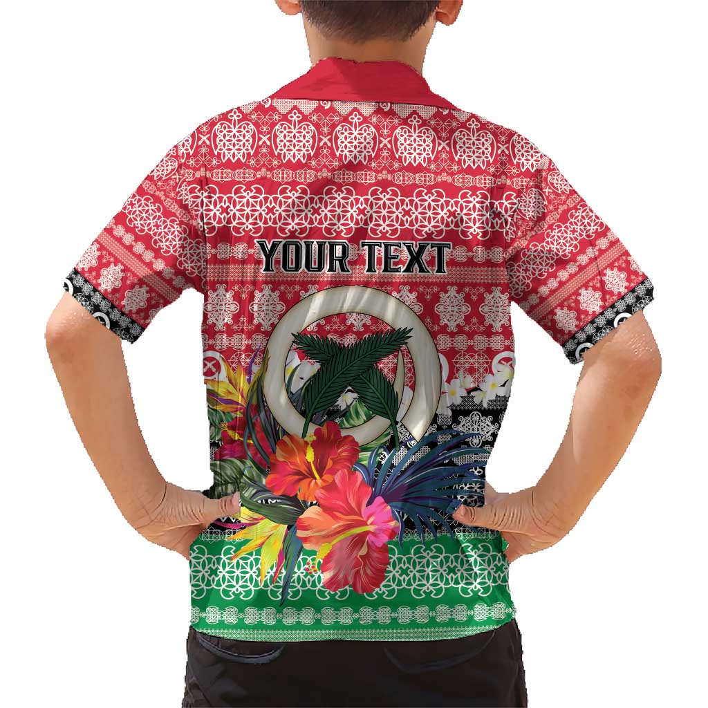 Personalised Vanuatu Joyeux Noel Kid Hawaiian Shirt Proud To Be a Ni-Van Sand Drawing Art LT9 - Polynesian Pride