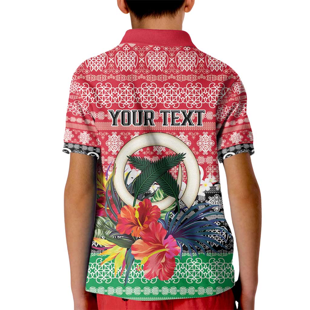 Personalised Vanuatu Joyeux Noel Kid Polo Shirt Proud To Be a Ni-Van Sand Drawing Art - Polynesian Pride