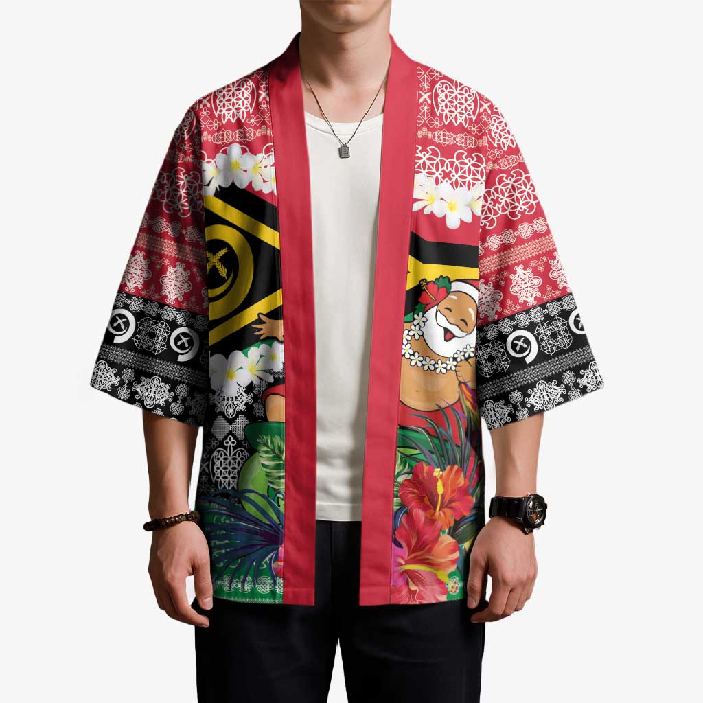 Personalised Vanuatu Joyeux Noel Kimono Proud To Be a Ni-Van Sand Drawing Art - Polynesian Pride