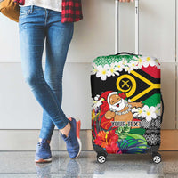 Personalised Vanuatu Joyeux Noel Luggage Cover Proud To Be a Ni-Van Sand Drawing Art - Polynesian Pride