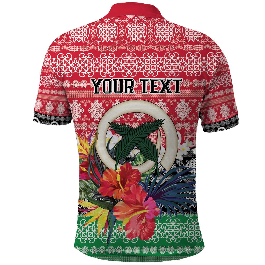 Personalised Vanuatu Joyeux Noel Polo Shirt Proud To Be a Ni-Van Sand Drawing Art - Polynesian Pride