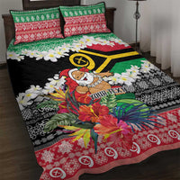 Personalised Vanuatu Joyeux Noel Quilt Bed Set Proud To Be a Ni-Van Sand Drawing Art - Polynesian Pride