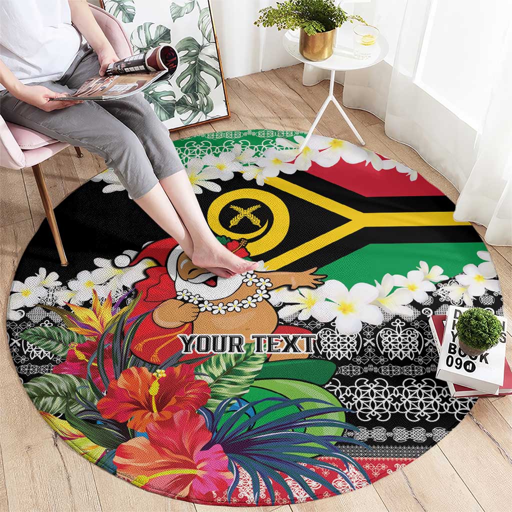 Personalised Vanuatu Joyeux Noel Round Carpet Proud To Be a Ni-Van Sand Drawing Art LT9 - Polynesian Pride