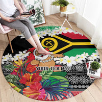 Personalised Vanuatu Joyeux Noel Round Carpet Proud To Be a Ni-Van Sand Drawing Art LT9 - Polynesian Pride