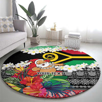 Personalised Vanuatu Joyeux Noel Round Carpet Proud To Be a Ni-Van Sand Drawing Art LT9 - Polynesian Pride