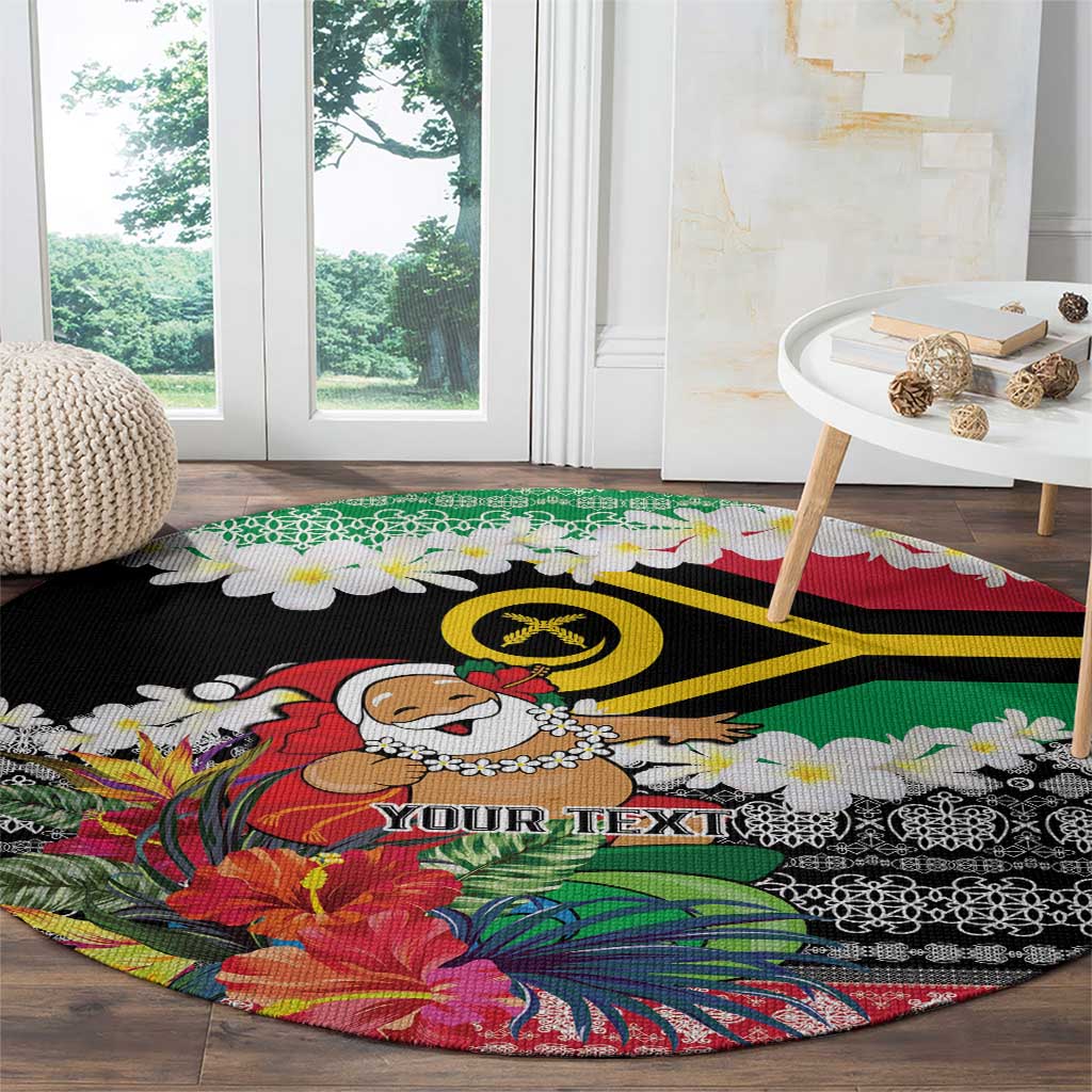 Personalised Vanuatu Joyeux Noel Round Carpet Proud To Be a Ni-Van Sand Drawing Art LT9 - Polynesian Pride