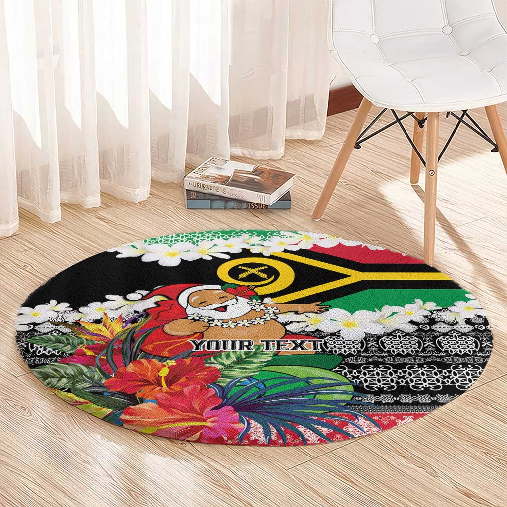 Personalised Vanuatu Joyeux Noel Round Carpet Proud To Be a Ni-Van Sand Drawing Art LT9 - Polynesian Pride