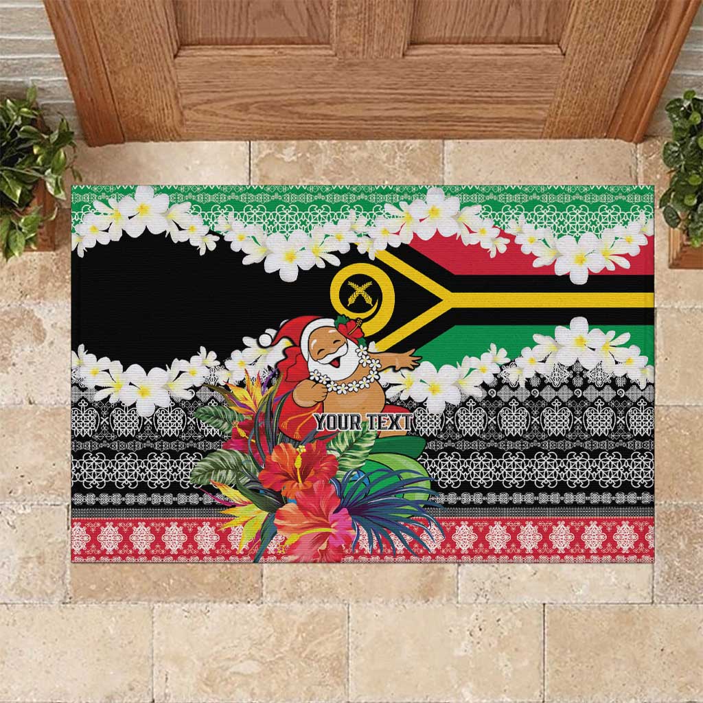 Personalised Vanuatu Joyeux Noel Rubber Doormat Proud To Be a Ni-Van Sand Drawing Art - Polynesian Pride