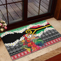 Personalised Vanuatu Joyeux Noel Rubber Doormat Proud To Be a Ni-Van Sand Drawing Art - Polynesian Pride