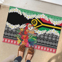 Personalised Vanuatu Joyeux Noel Rubber Doormat Proud To Be a Ni-Van Sand Drawing Art - Polynesian Pride