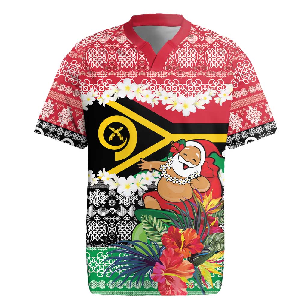 Personalised Vanuatu Joyeux Noel Rugby Jersey Proud To Be a Ni-Van Sand Drawing Art - Polynesian Pride